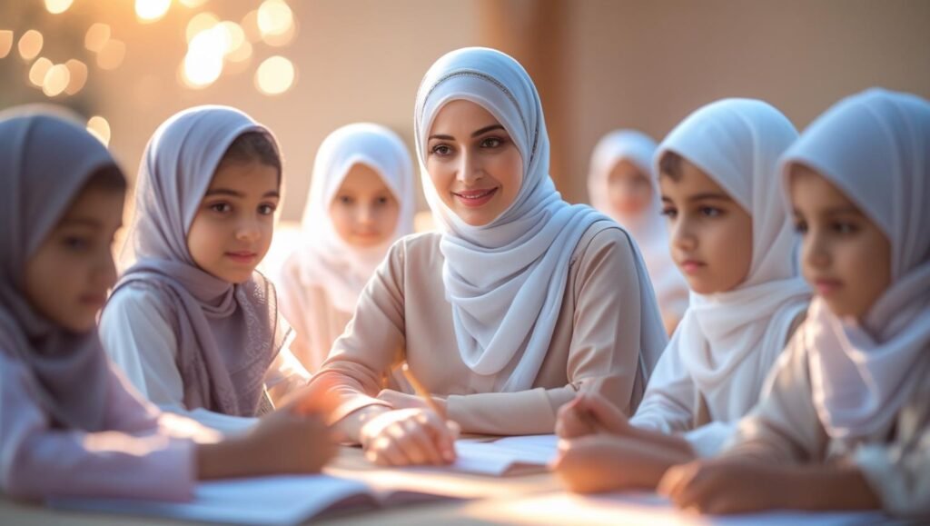 Quran memorization online for Kids 3 Un enfant suivant un cours de Coran en ligne depuis la maison